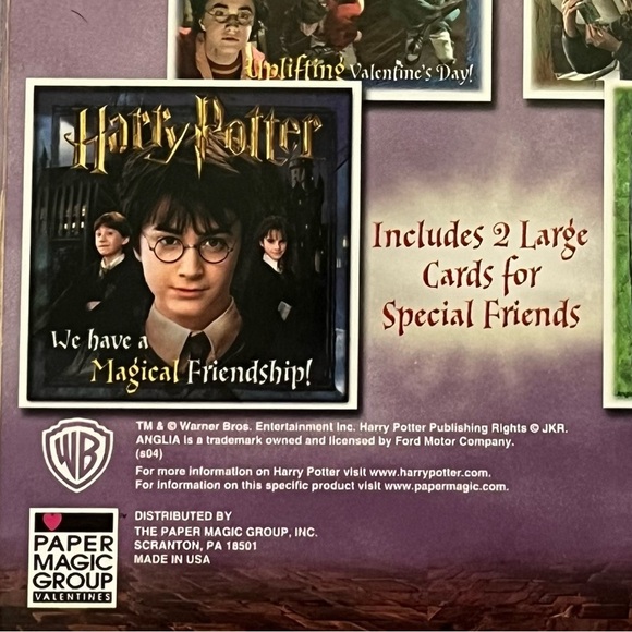 Harry Potter Chamber of Secrets foil Valentine's Day Cards by Paper Magic Group. - Picture 4 of 5